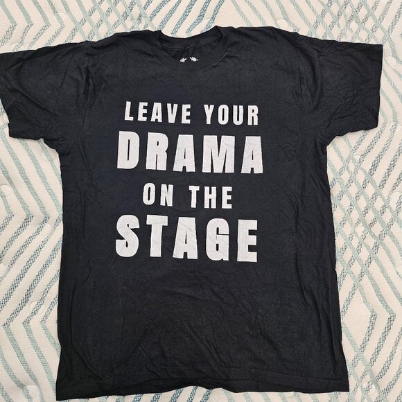 Unisex Black Tee w White Graphic Message in Medium - Picture 1 of 4